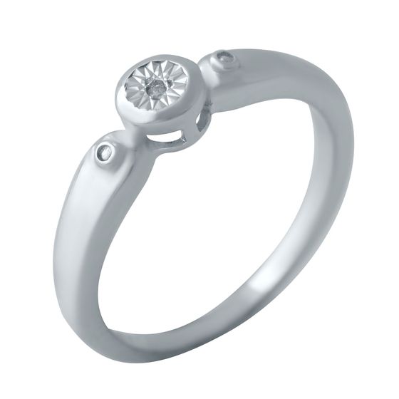 Серебряное кольцо с бриллиантом 0.009ct