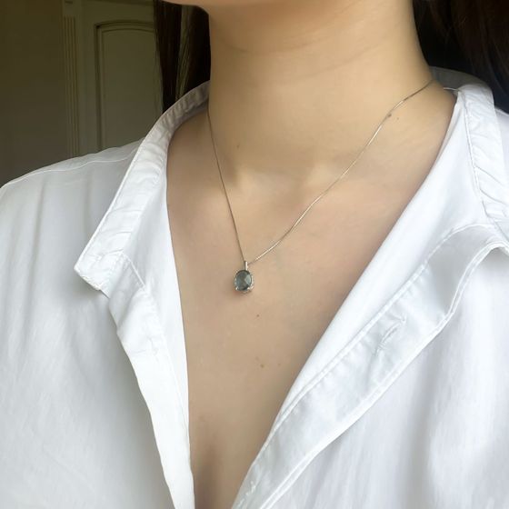 Серебряная подвеска с топазом Лондон Блю 2.045ct