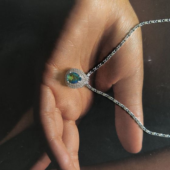 Серебряная подвеска с мистик топазом 1.963ct