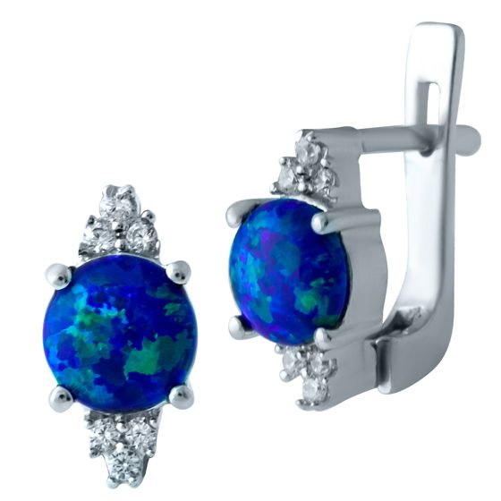 Серебряные серьги с опалом 1.435ct