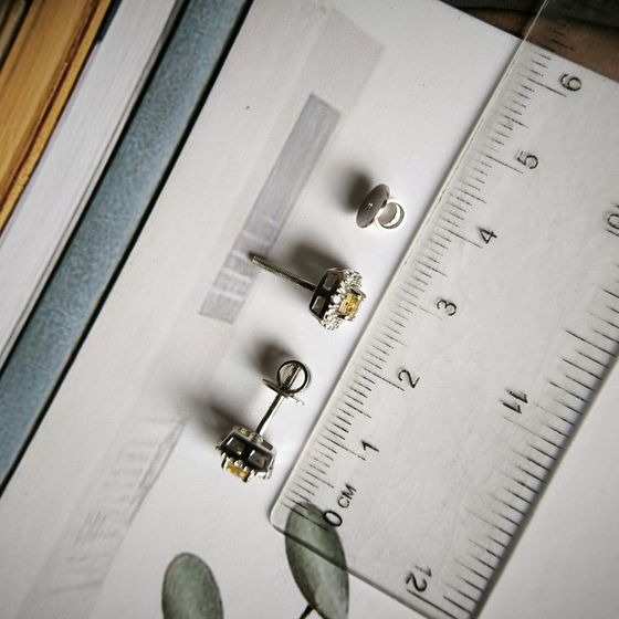 Серебряные серьги с цитрином nano 0.665ct