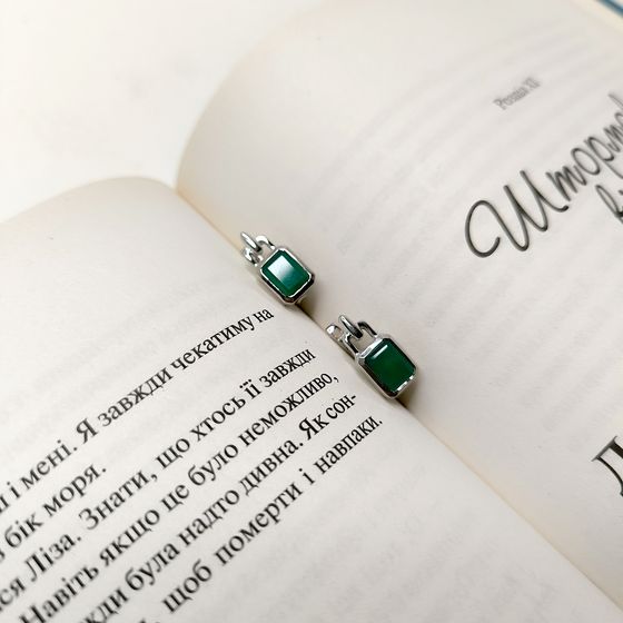 Серебряные серьги с агатом 2.892ct