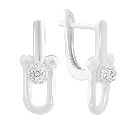 Серебряные серьги с фианитами