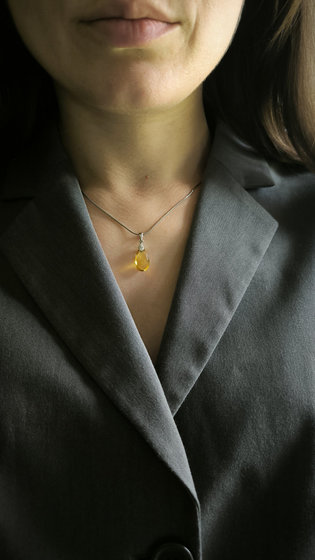 Серебряная подвеска с цитрином nano 4.759ct