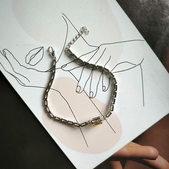 Серебряный браслет с цитрином nano 7.51ct