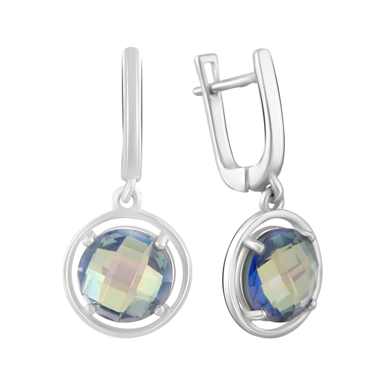 Серебряные серьги с мистик топазом 12.855ct