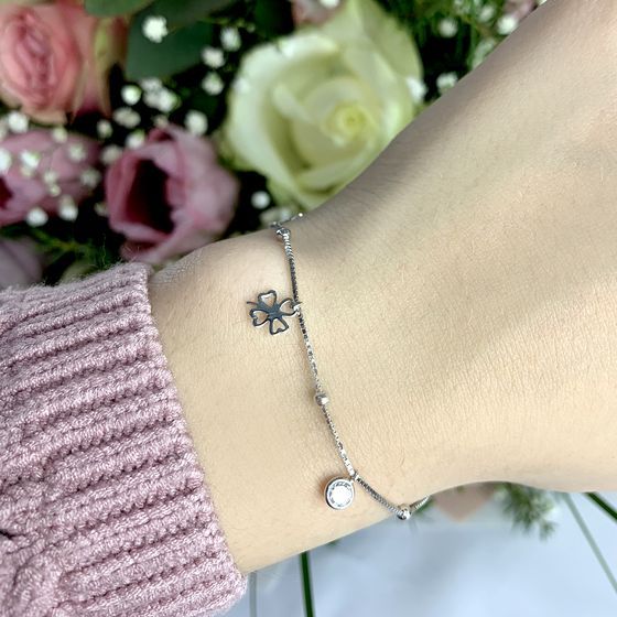 Серебряный браслет с фианитами