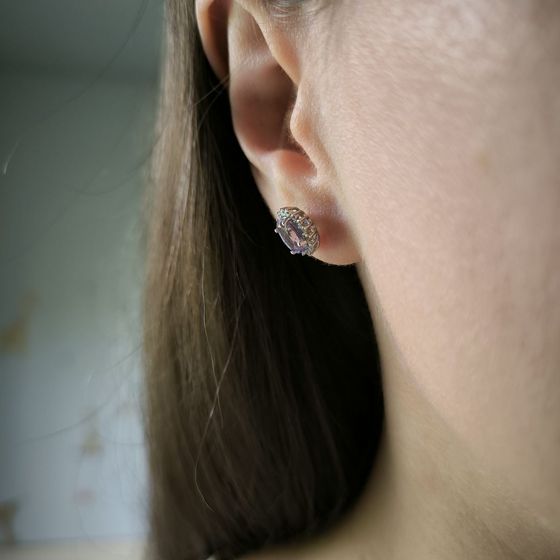 Серебряные серьги с аметистом 1.677ct