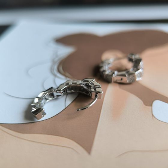 Серебряные серьги с фианитами