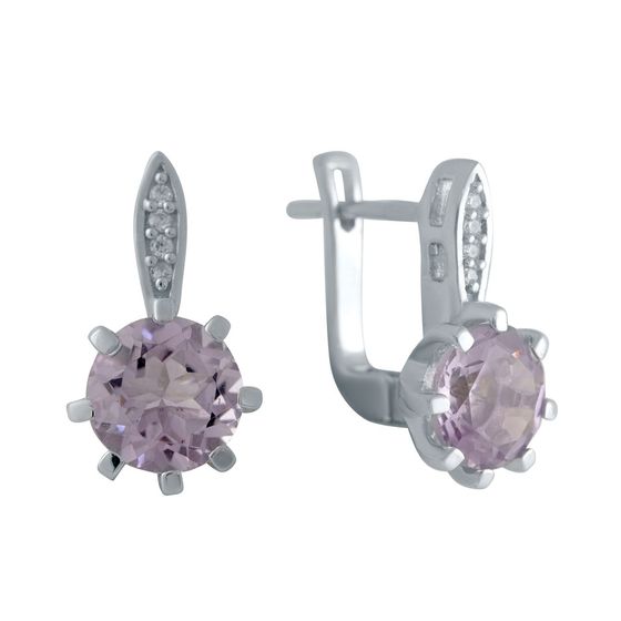 Серебряные серьги с аметистом 3.304ct