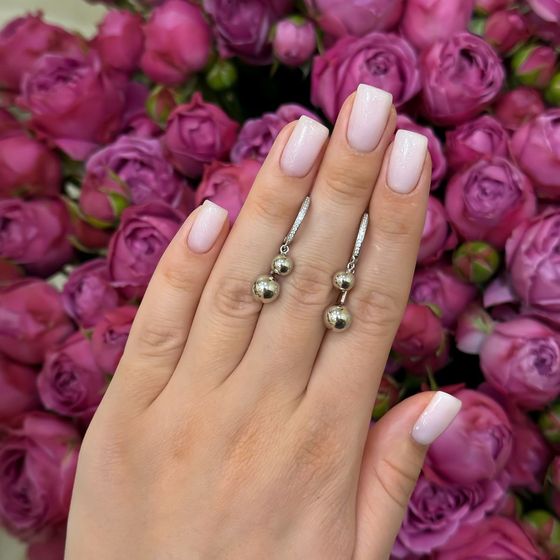 Серебряные серьги с фианитами