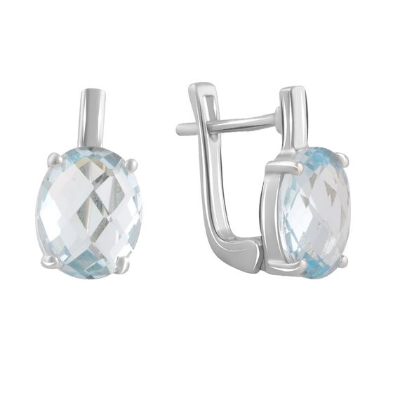 Серебряные серьги с топазом 5.642ct