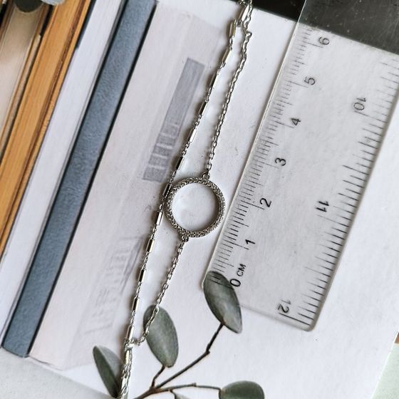 Серебряный браслет с фианитами