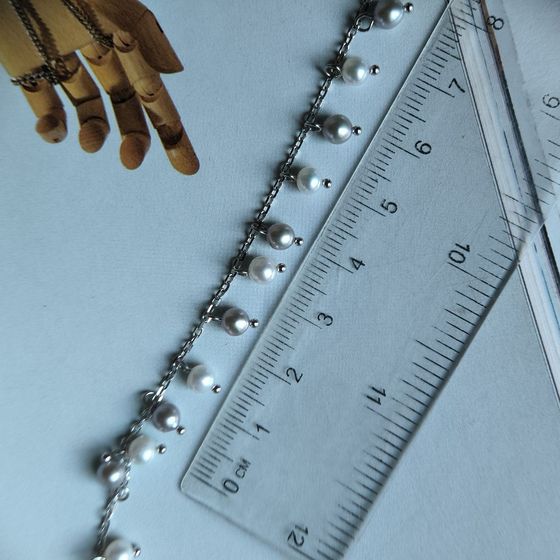 Серебряное колье с жемчугом