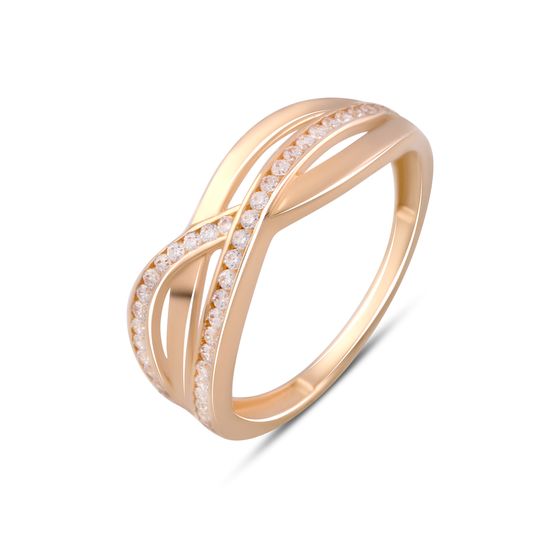 Золотое кольцо с фианитами 0.3ct