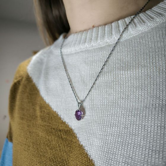 Серебряная подвеска с александритом 5.25ct