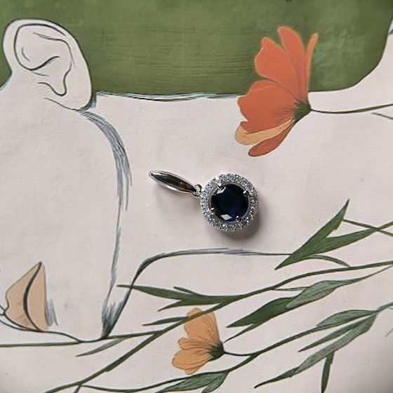 Серебряная подвеска с сапфиром nano 1.862ct