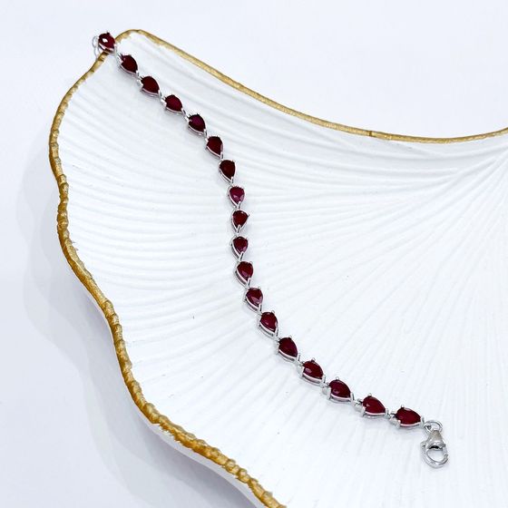 Серебряный браслет с рубином 10.543ct