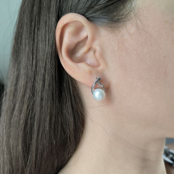 Серебряные серьги с жемчугом