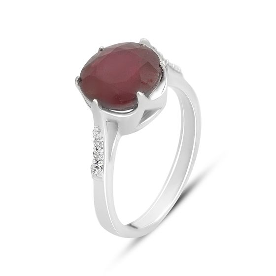 Серебряное кольцо с рубином 5.322ct