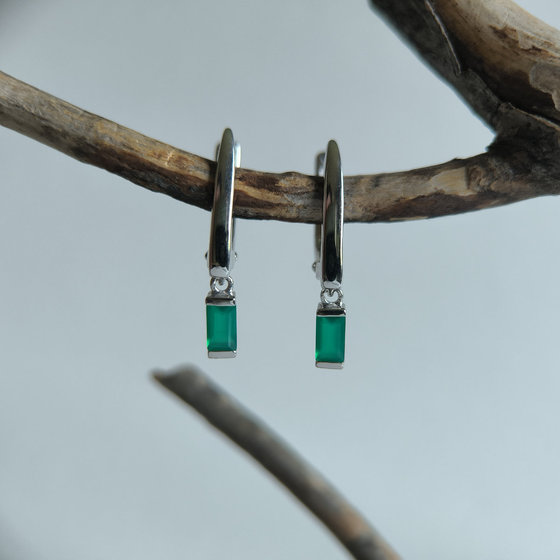 Серебряные серьги с агатом 0.484ct