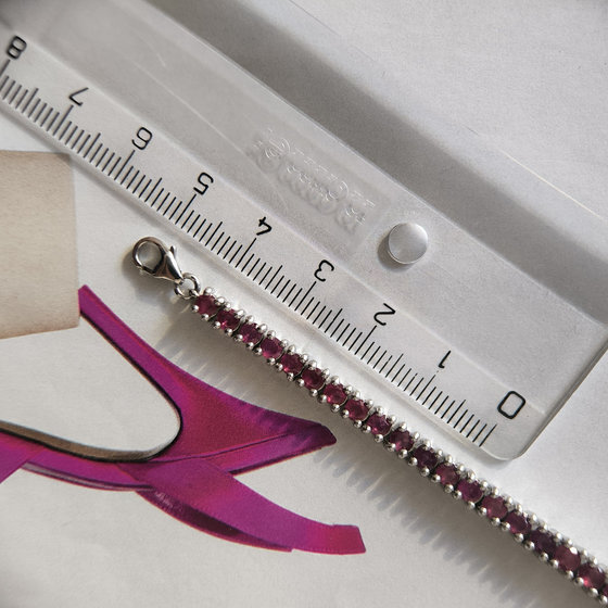 Серебряный браслет с рубином 7.707ct