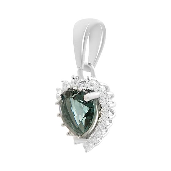 Серебряная подвеска с топазом Лондон Блю 0.948ct, фианитами