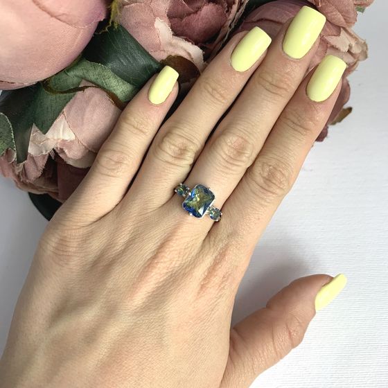 Серебряное кольцо с мистик топазом 5.108ct