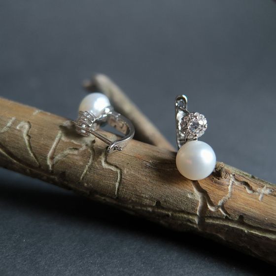 Серебряные серьги с жемчугом Серебряные серьги с жемчугом