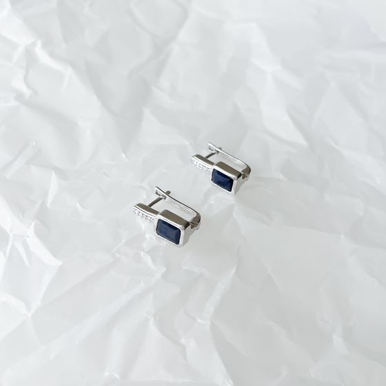 Серебряные серьги с сапфиром 2.572ct