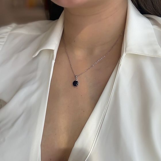 Серебряная подвеска с сапфиром 4.01ct