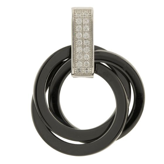 Серебряная подвеска с керамикой, фианитами