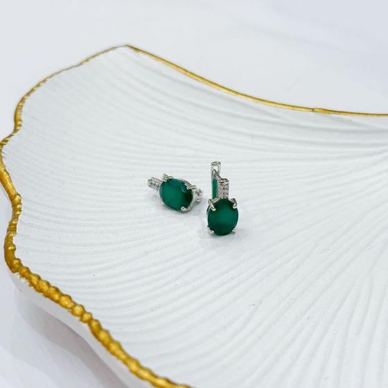 Серебряные серьги с агатом 4.906ct