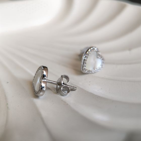 Серебряные серьги с перламутром