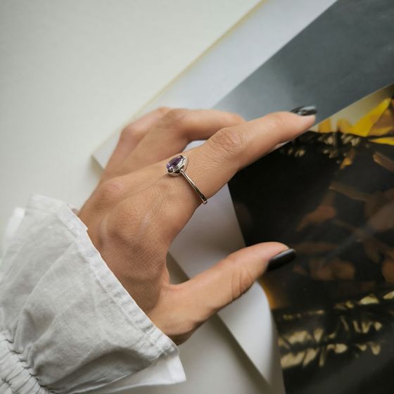 Серебряное кольцо с аметистом 0.63ct