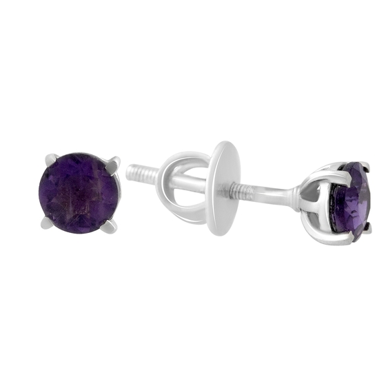 Серебряные серьги с аметистом 0.885ct