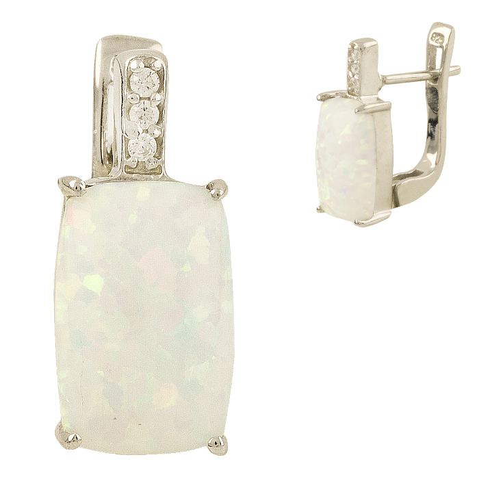 Серебряные серьги с опалом 3.3ct