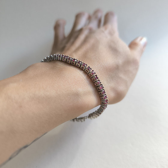 Серебряный браслет с рубином 7.707ct