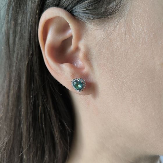 Серебряные серьги с мистик топазом 1.601ct