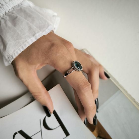 Серебряное кольцо с топазом Лондон Блю