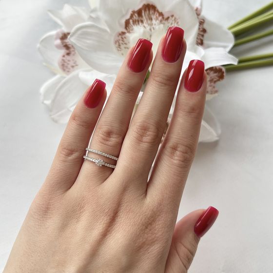 Серебряное кольцо с фианитами