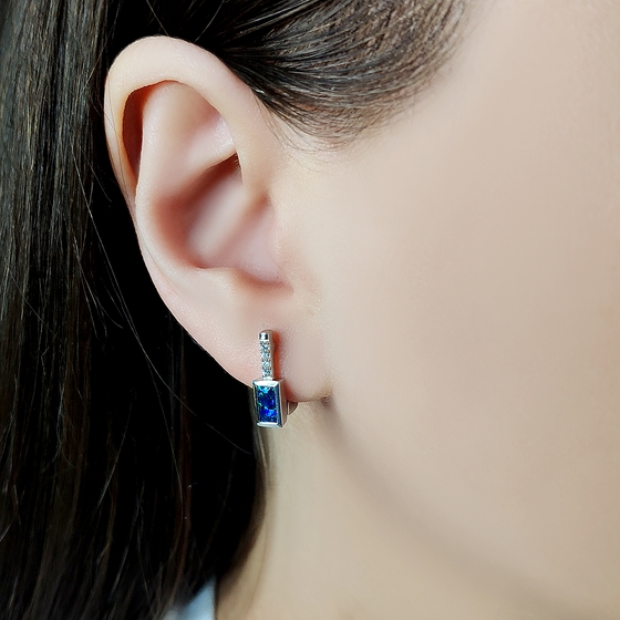 Серебряные серьги с опалом 0.395ct