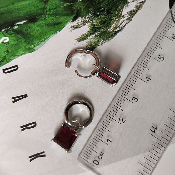 Серебряные серьги с гранатом 4.1ct