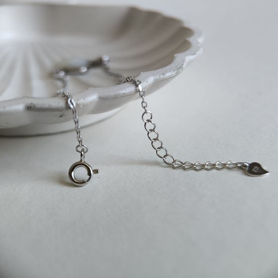 Серебряный браслет с перламутром, фианитами