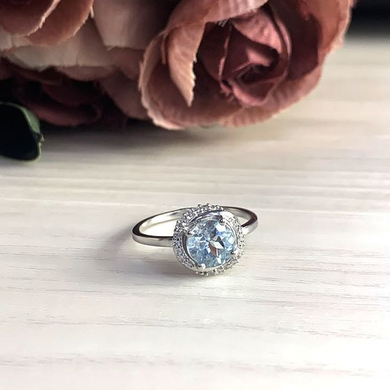 Серебряное кольцо с топазом 1.708ct