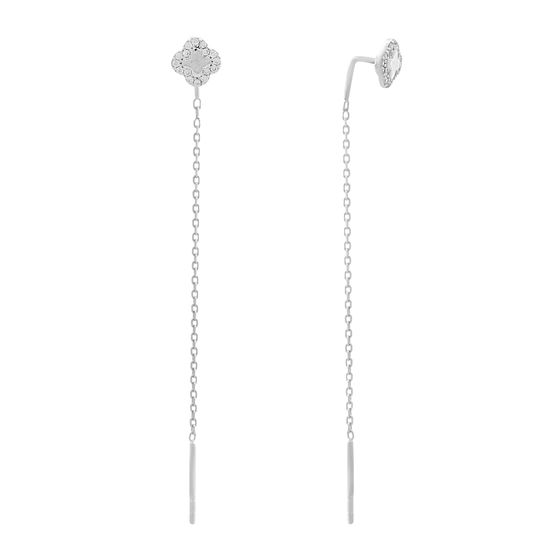 Золотые серьги с фианитами 0.34ct