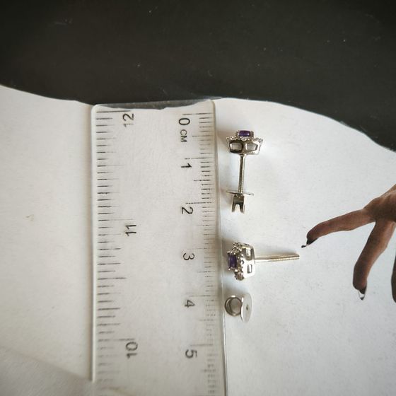 Серебряные серьги с аметистом 0.732ct