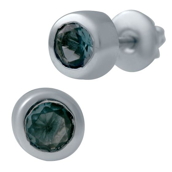 Серебряные серьги с топазом Лондон Блю 0.737ct
