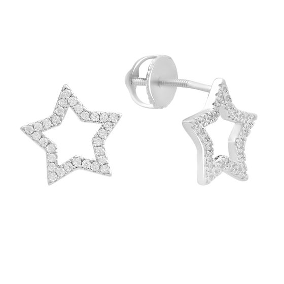 Серебряные серьги с фианитами