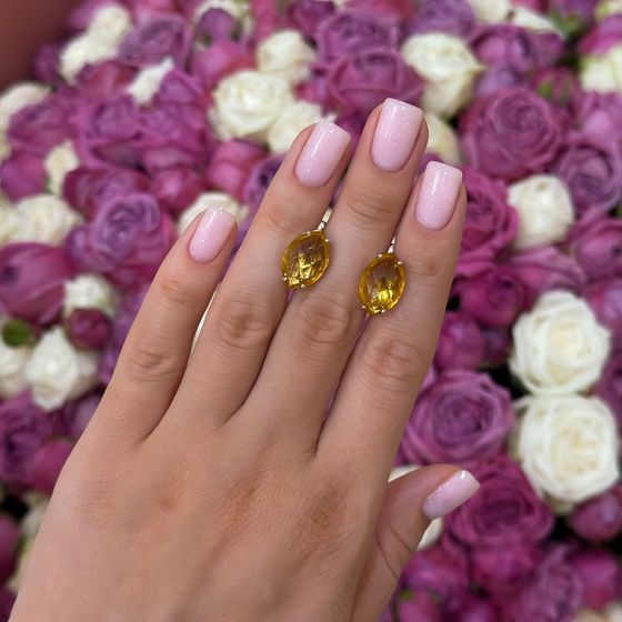 Серебряные серьги с цитрином nano 10.5ct